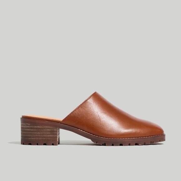Madewell The Mindy Lugsole Leather Mule in "Dried Maple" Size 7.5 - Picture 2 of 9